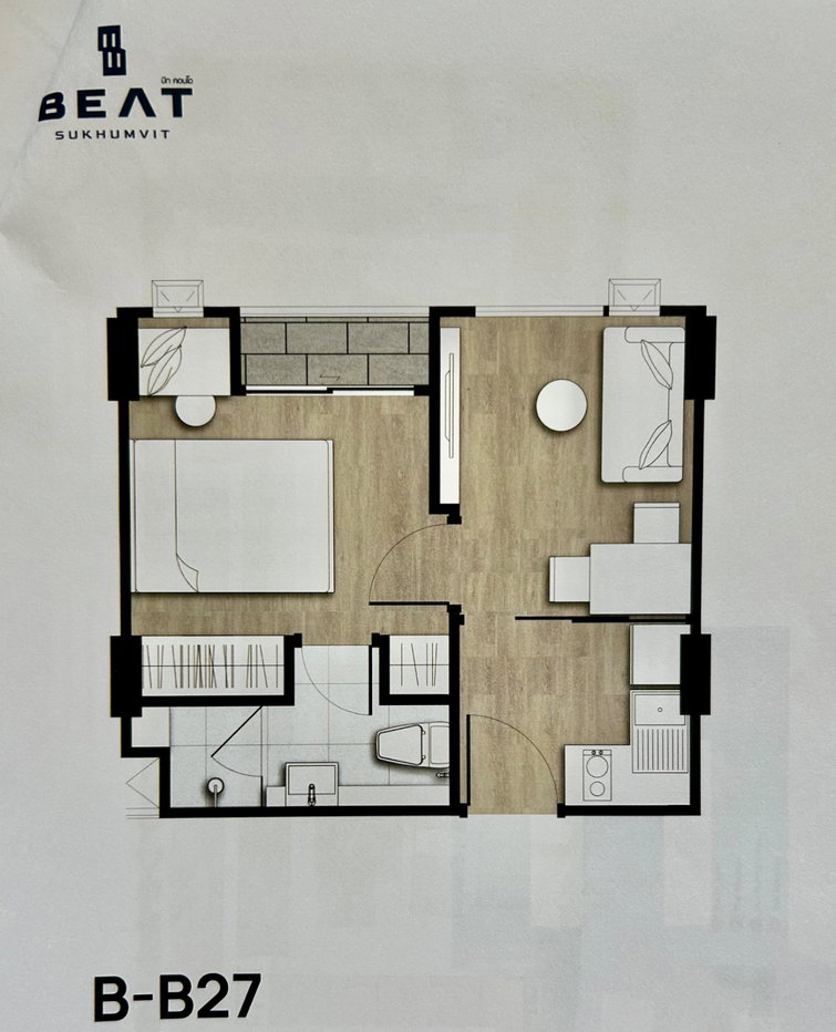 รูป BEAT SUKHUMVIT 93 - POOL VIEW at TOP FLOOR - FREE SHUTTLE BUS & EV CHARGER ! (1 BEDROOM 27 SQM FOR RENT) NEAR BTS BANG CHAK ให้เช่า บีท สุขุมวิท 93 - รูปที่ 48/49