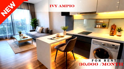 Condos for rent Din Daeng : 🍀🍀 Beautiful Room 🌸 For Rent 📍 IVY Ampio 🚆 Near Thailand Cultural Centre MRT Station  (Line: @rent2022) ✨ Ready to move in  🔖 PC: A10898