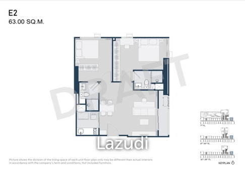 2 Bed 2 Bath 63 SQ.M Life Udomsuk Station