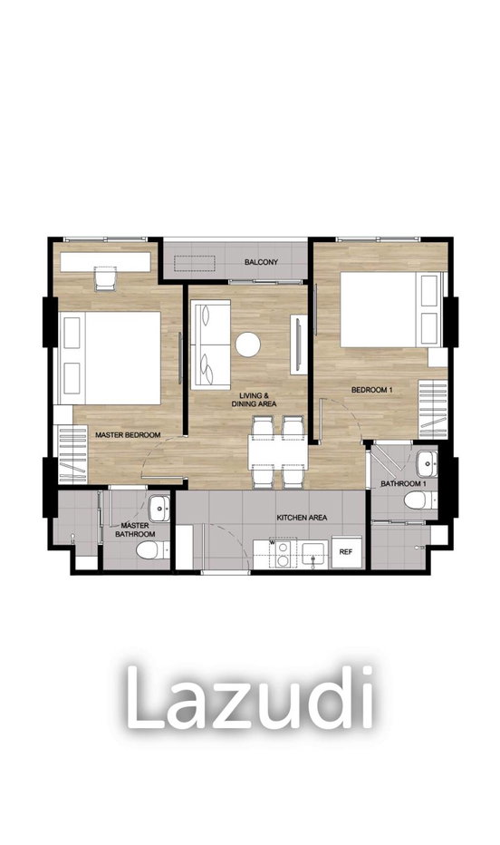 รูป 51.5 ตร.ม. 2 ห้องนอน 2 ห้องน้ำ คอนโดสำหรับ ขายใน กะทู้ - รูปที่ 1/1