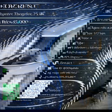 👑 For rent 🌉 Chapter Thonglor 25 (แชปเตอร์ ทองหล่อ 25) 🌉 JA-1275