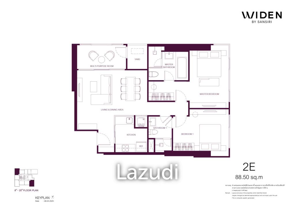 picture 2 Bed 2 Bath 88.5 SQ.M. Widen By Sansiri - 1/14