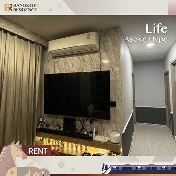 Life Asoke Hype🤍 Stylish, fully furnished unit, Near MRT Phra Ram 9