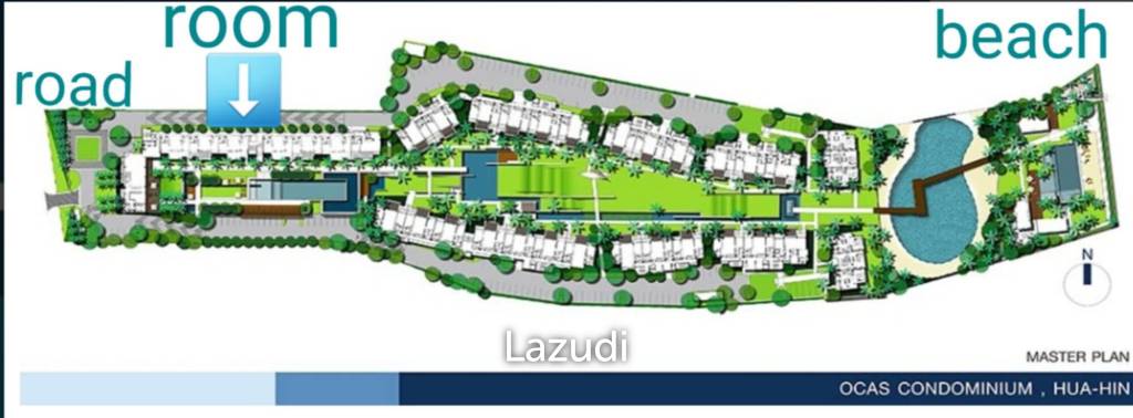 รูป Ocas: คอนโดริมชายหาด 2 ห้องนอนพร้อมสไตล์รีสอร์ท - รูปที่ 15/15