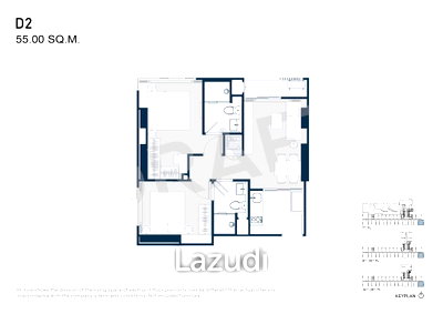 Condos for sale : 2 Bed 2 Bath 55 SQ.M Life Udomsuk Station