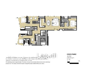 ขายคอนโด : Penthouse 3 Beds 256.37 SQ.M Condo at Coco Parc