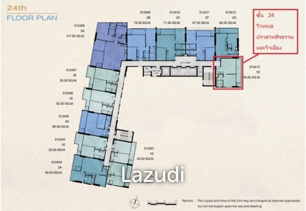 รูป คอนโดหรูพร้อมวิวทะเลที่บางละมุง ใกล้ชายหาด ชั้้นสูง บรรยากาศทันสมัย - รูปที่ 14/14