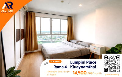 Condos for rent BTS Thong Lo (Thong Lor) : 🔥 Lumpini Place Rama 4 - Kluaynamthai for Rent | Near BTS Ekkamai & Bangkok University | Fully Furnished | Ready to move in
