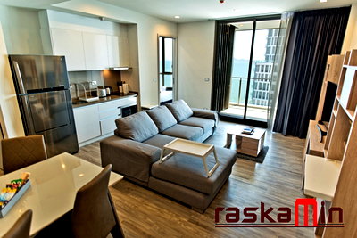 Condos for rent : FQ🗺️KT0319📲LineID @556ryccge🏖️2Bedroom 72sqm Floor18 Fully furnished🌊Sea view🌴Baan Plai Haad Pattaya Wongamat Beach