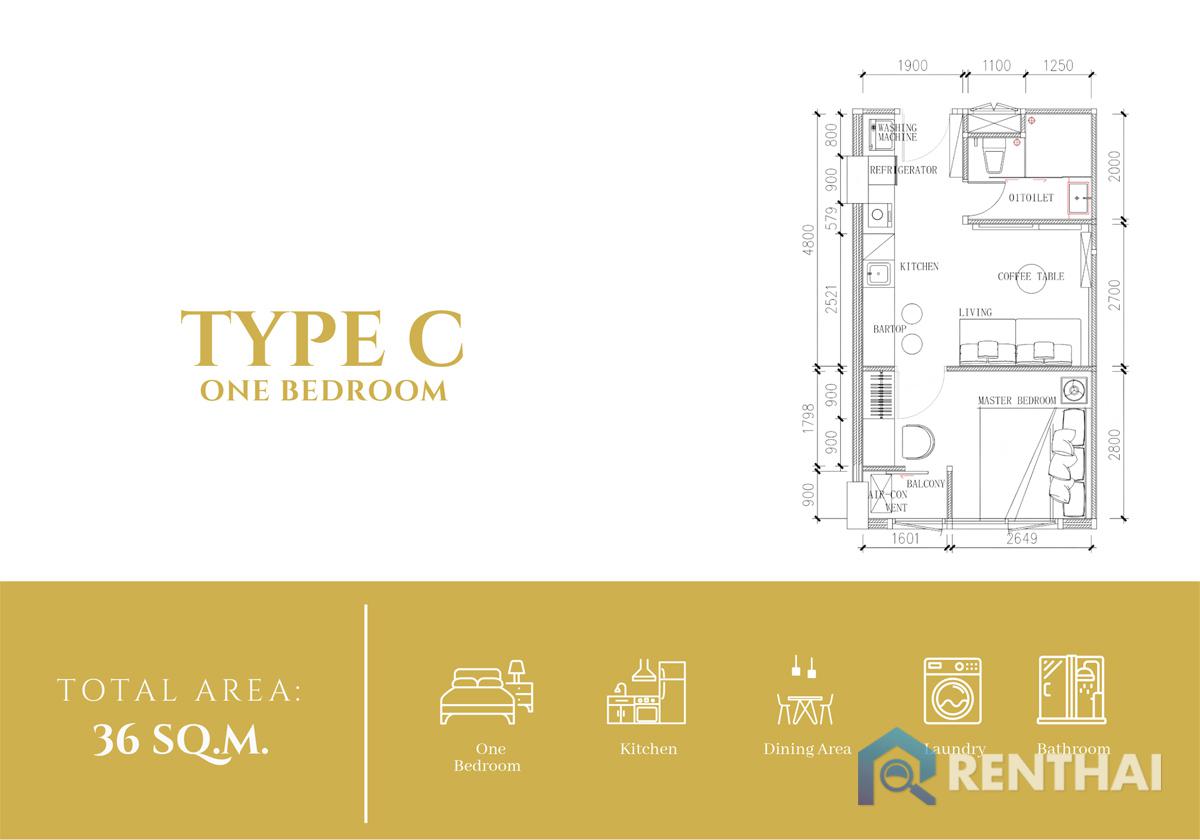 รูป สำหรับ ขาย คอนโด 1 ห้องนอน ที่ Capri Residence - รูปที่ 5/25