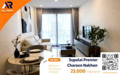 Condos for rent iconsiam : Luxury Living Near ICONSIAM! 🔥 Supalai Premier Charoen Nakhon for Rent | Next to Gold Line Skytrain | Spacious Unit & River View | Ready to move in