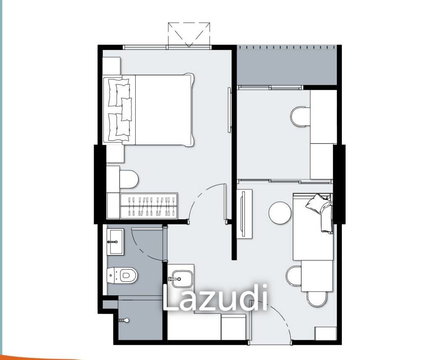 48.1 ตร.ม.  2 ห้องนอน  1 ห้องน้ำ คอนโดสำหรับ ขายใน ศรีสุนทร