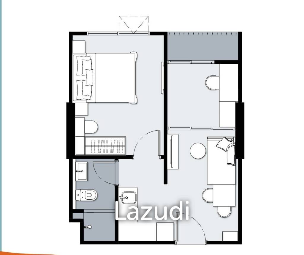 รูป 48.1 ตร.ม. 2 ห้องนอน 1 ห้องน้ำ คอนโดสำหรับ ขายใน ศรีสุนทร - รูปที่ 1/1