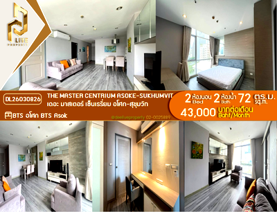 Condos for rent Asoke Road : DL26030826 Condo for rent, The Master Centrium Asoke-Sukhumvit near BTS Asok, ready to move in, call urgently 0653619502 LineID @897iyzll