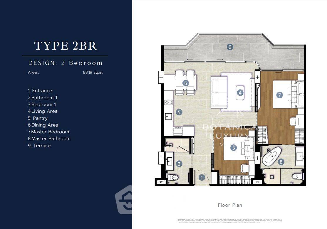 รูป คอนโด 2-ห้องนอน ที่ โบทานิก้า ไฮธ์ คอนโดมิเนียม ใกล้ หาดลากูน่า (ID 1429349) - รูปที่ 7/7