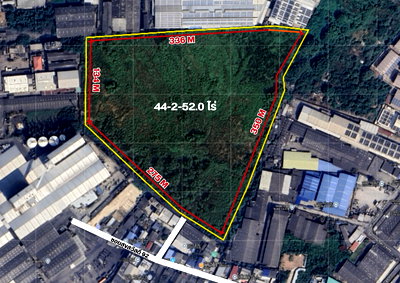 ที่ดิน ถนนสุขสวัสดิ์ : ขายที่ดินแปลงใหญ่ 44 ไร่เศษ สุขสวัสดิ์ 92 (ผังสีม่วง) ใกล้วงแหวนกาญจนาฯ เหมาะทำนิคมฯ/คลังสินค้าขนาดใหญ่