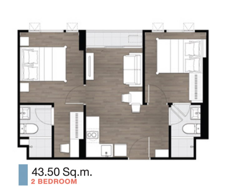รูป ให้เช่า The origin Rammintra 83 | 2 bed | 22,000 THB | ว่าง 18/3/2026 | line @propertygreat - รูปที่ 14/47