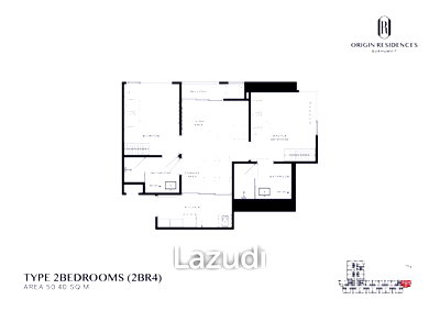 ขายคอนโด : 2 Bed 50.40 SQ.M. at Origin Residences Sukhumvit