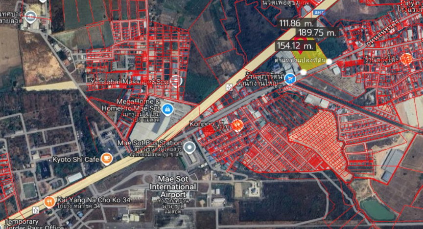 รูป ที่ดิน 17 ไร่ ติดถนนใหญ่ ใกล้สนามบินนานาชาติแม่สอด จ.ตาก - รูปที่ 3/4