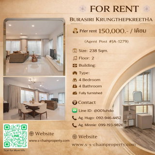 รูปภาพ ❄️ For rent 🌇 BURASIRI KRUNGTHEPKREETHA (บุราสิริ กรุงเทพกรีฑา) 🌇 JA-1279