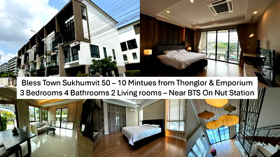 เช่าทาวน์โฮม BTS อ่อนนุช : เช่า เบล็ส ทาวน์ สุขุมวิท 50 เฟอร์นิเจอร์ครบ ใกล้ BTS สถานีอ่อนนุช