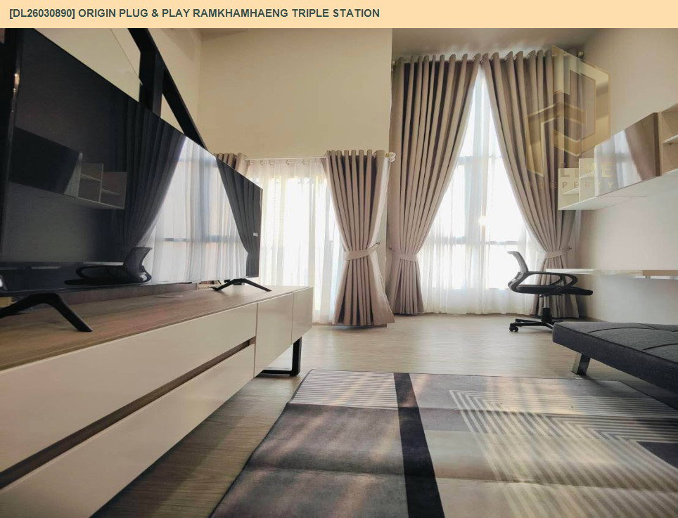 รูป DL26030890 ให้เช่าคอนโด ออริจิ้น ปลั๊ก แอนด์ เพลย์  รามคำแหง ทริปเปิ้ล สเตชั่น (Origin Plug & Play Ramkhamhaeng Triple Station) ใกล้ - พร้อมเข้าอยู่ โทรด่วน 0842740999 LineID @523dslwi - รูปที่ 4/7