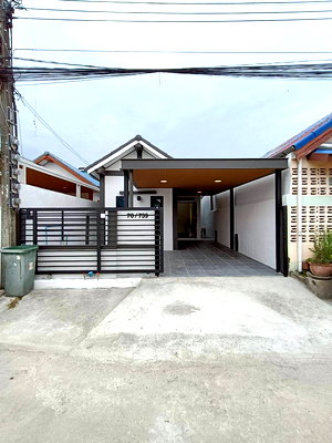 บ้านเดี่ยว ม.เทคโนโลยีมหานคร : บ้านชั้นเดียว รีโนเวทใหม่พร้อมอยู่! สไตล์มินิมอล-นอร์ดิก หมู่บ้านอมรทรัพย์ ถนนอยู่วิทยา 16 ซอย 18 ลำผักชี หนองจอก ราคาถูกมาก