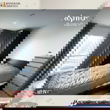  คอนโดให้เช่า Aspire Rama 9 ใกล้ MRT พระราม 9 🚇 1 ห้องนอน 39 ตร.ม., ห้องสวย พร้อมเข้าอยู่ ❤️ 