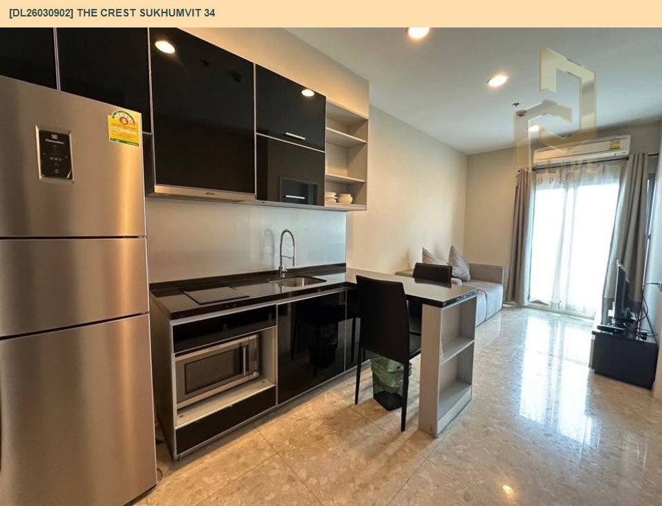 รูป DL26030902 ให้เช่าคอนโด เดอะ เครสท์ สุขุมวิท 34 (The Crest Sukhumvit 34) ใกล้ BTS ทองหล่อ พร้อมเข้าอยู่ โทรด่วน 0842740999 LineID @523dslwi - รูปที่ 5/7