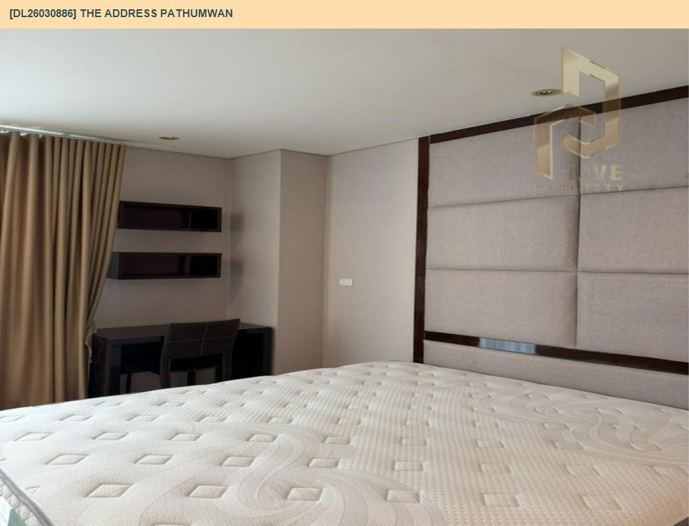 รูป DL26030886 ให้เช่าคอนโด ดิ แอดเดรส ปทุมวัน (The Address Pathumwan) ใกล้ BTS พญาไท พร้อมเข้าอยู่ โทรด่วน 0656259498 LineID @257sxzzu - รูปที่ 3/15