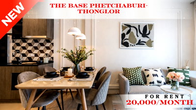 เช่าคอนโด ซอยทองหล่อ (สุขุมวิท 55) : 🍀🍀 Beautiful Room🌸 ให้เช่า📌 เดอะ เบส เพชรบุรี–ทองหล่อ(Line: @rent2022)BTS ทองหล่อ  พร้อมเข้าอยู่ 🔖A10916