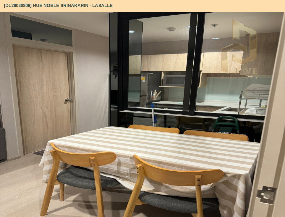 รูป DL26030808 ให้เช่าคอนโด นิว โนเบิล ศรีนครินทร์ - ลาซาล (Nue Noble Srinakarin - Lasalle) ใกล้ MRT ศรีลาซาล พร้อมเข้าอยู่ โทรด่วน 0653619502 LineID @897iyzll - รูปที่ 4/12