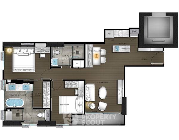 รูป คอนโด 2-ห้องนอน ที่ เดอะ ดิโพลแมท สาทร ใกล้ BTS สุรศักดิ์ (ID 2736008) - รูปที่ 6/12