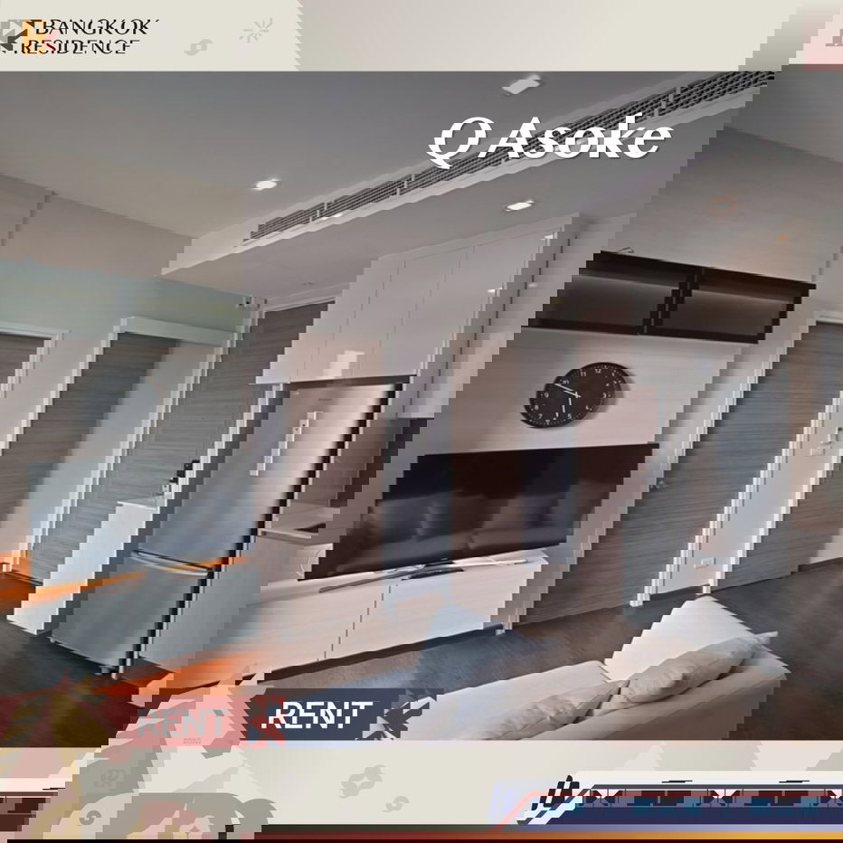 รูป เช่าคอนโด 🎯 Q Asoke ใกล้ MRT เพชรบุรี 30K, 2BR ห้องมุมสวย ราคาดี 🌃 - รูปที่ 1/10