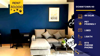 Condos for rent : 🐾 Pet-Friendly Condo in Downtown 49, Sukhumvit 🏙️✨ Perfect for you and your furry friends! 💖