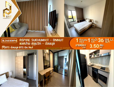 Condos for sale : DL26030894 Condo for sale, Aspire Sukhumvit - Onnut near BTS On Nut, ready to move in, call urgently 0614453194 LineID @952jdxxk