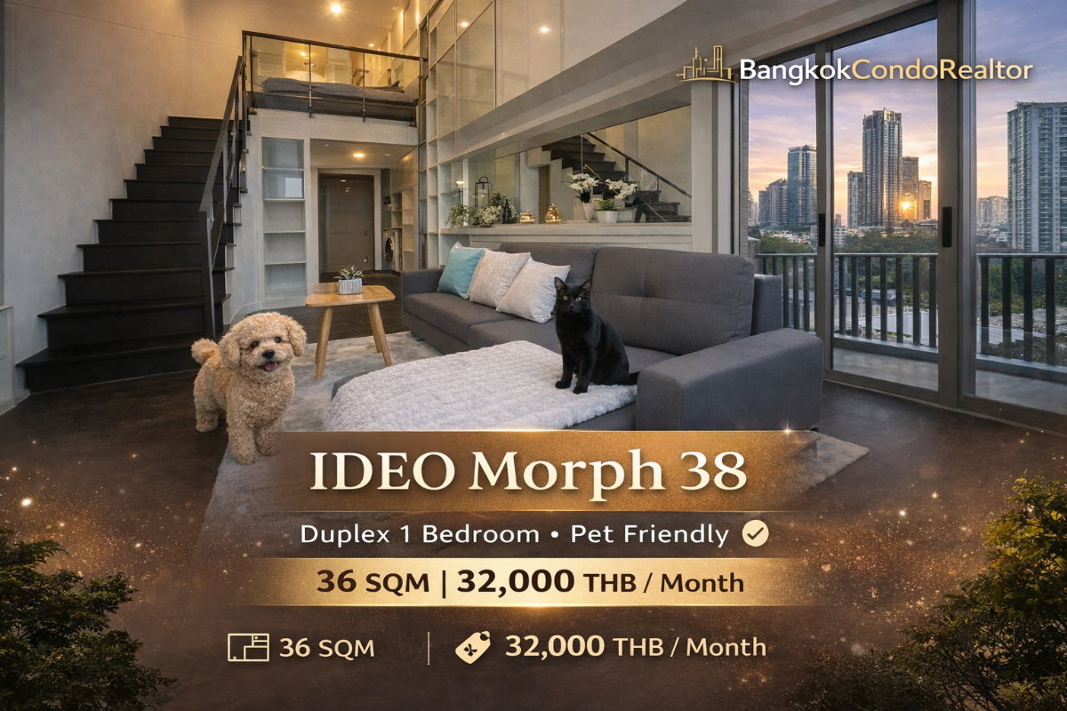 🐶🐱 Pet Friendly For Rent 📍 Ideo Morph 38 🚆 Near Thong Lo BTS Station (Line: @rent2022) ✨ Ready to move in 🔖 PC: A07025