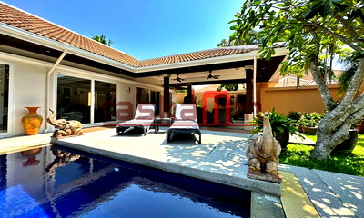 เช่าบ้านเดี่ยว ชลบุรี : KT0305🏊Pool Villa🌴Sedona Villas1 ที่ดิน 960ตรม 3ห้องนอน 1แม่บ้าน ใกล้ทางหลวง36, อ่างเก็บน้ำมาบประชัน