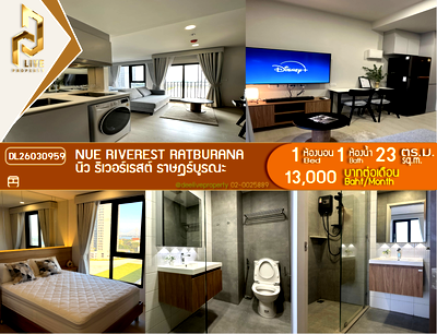Condos for rent King's College International School Bangkok : DL26030959 Condo for rent, Nue Riverest Ratburana near -, ready to move in, call urgently 0800343450 LineID @655ebbvc
