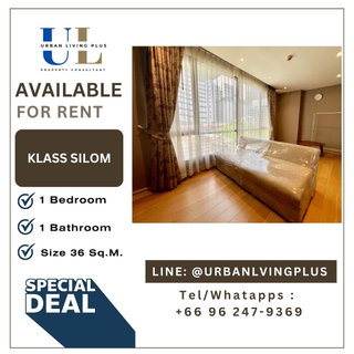 รูปภาพ ( UL2504021 ) Tel/Line 096-2479369 ให้เช่า คอนโด คลาส สีลม 1 ห้องนอน 36 ตร.ม. ห้องมุม ห้องสวย สภาพดี ✨