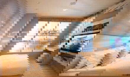 รูป 🔥18K- 1นอน ห้องกว้าง ชั้นสูง 25+ วิวดี ทิศไม่ร้อน เฟอร์นิเจอร์ครบ พร้อมอยู่ คอนโดทำเลดีติด MRT รัชดาภิเษก @ Rhythm Ratchada - รูปที่ 2/4