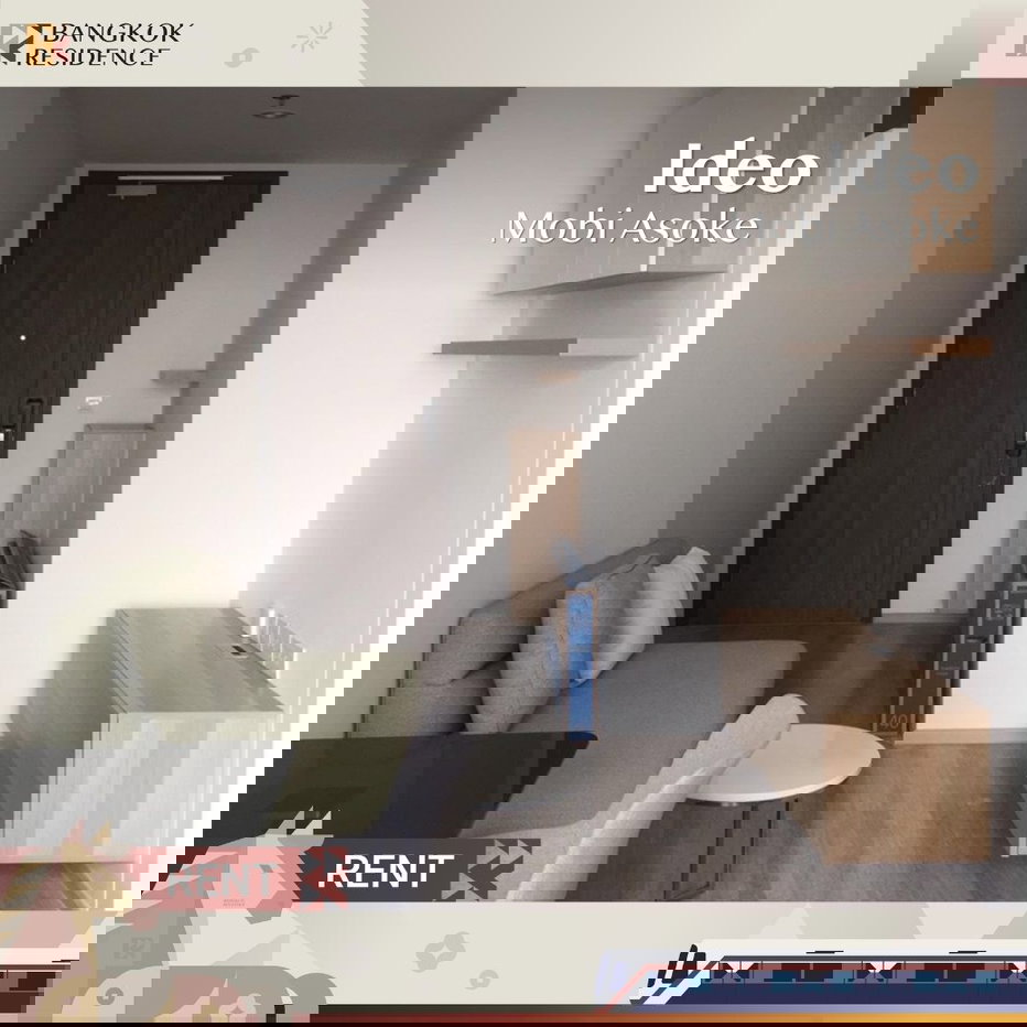 รูป  Condo For Rent 💫 Ideo Mobi Asoke ใกล้ MRT เพชรบุรี ห้อง Studio 25 sqm วิวสวย เพียง 20K 🌃  - รูปที่ 1/9