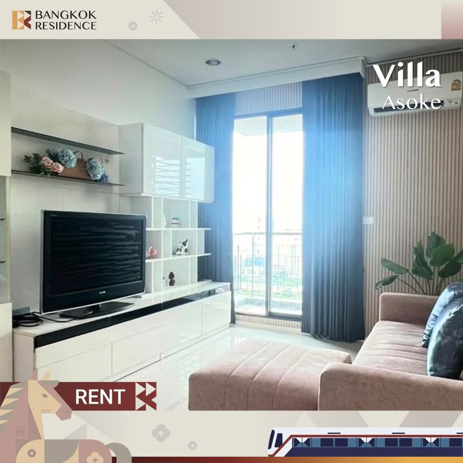 รูป  Condo for rent ⚡️ Villa Asoke ใกล้ MRT เพชรบุรี 1 นอน 48 sqm. 26k ห้องสวยมาก 💙  - รูปที่ 1/8