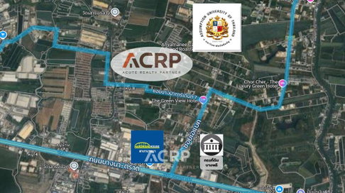 ขายที่ดินทำเลทอง 200 ตารางวา บางนา บางเสาธง ใกล้มหาวิทยาลัยอัสสัมชัญ (ABAC บางนา) รหัสทรัพย์ 00160195