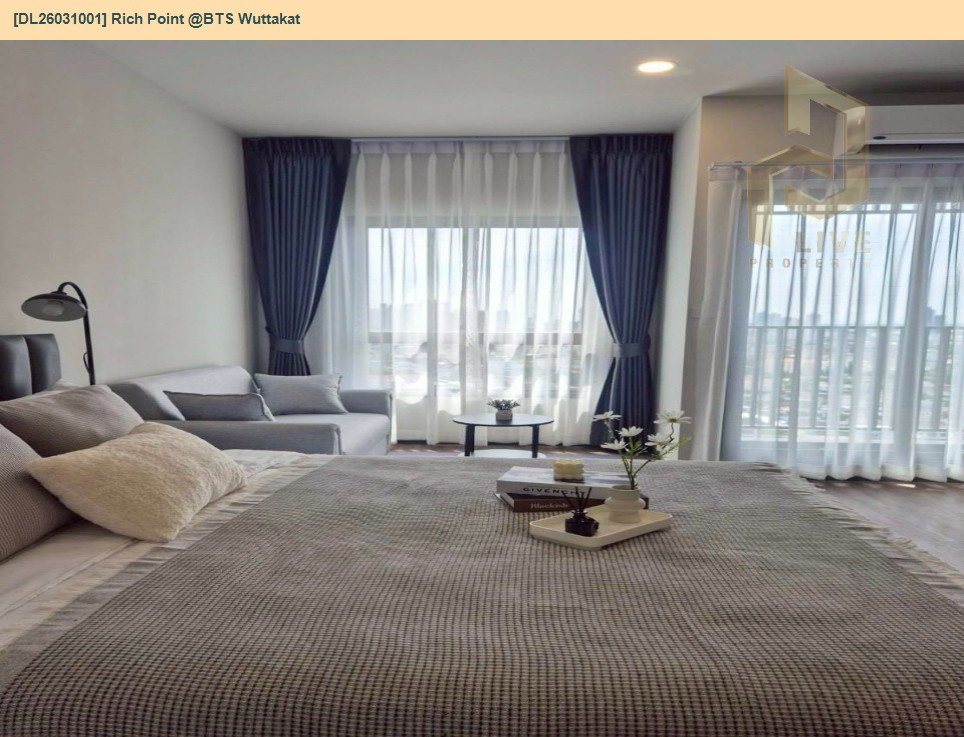 รูป DL26031001 ให้เช่าคอนโด ริชพอยท์ แอท บีทีเอส วุฒากาศ (Rich Point @BTS Wuttakat) ใกล้ BTS วุฒากาศ พร้อมเข้าอยู่ โทรด่วน 0656133286 LineID @534wlwof - รูปที่ 3/7