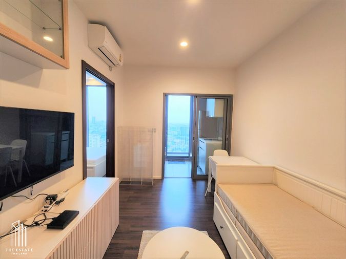 For rent Whizdom Inspire Sukhumvit Layout แบบครั้วปิดติดระเบียง ชั้นสูง วิวโล่ง แต่งครบ @22,000 Baht