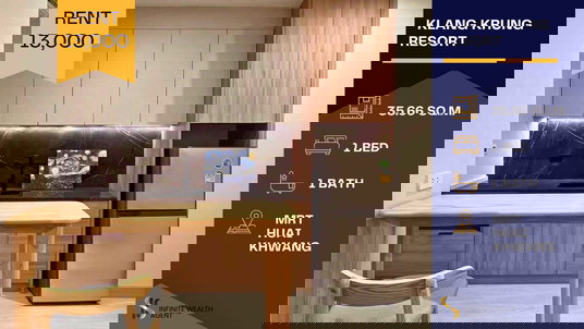 รูปภาพ 🏡✨ ปล่อยเช่าคอนโด Klang Krung Resort ห้องสวยมูดดี ฟีลโฮมมี่สุด ๆ 💖 อยู่แล้วไม่อยากออกไปไหนเลย 🛋️🌿 รีบเลย ห้องไปไวมาก!