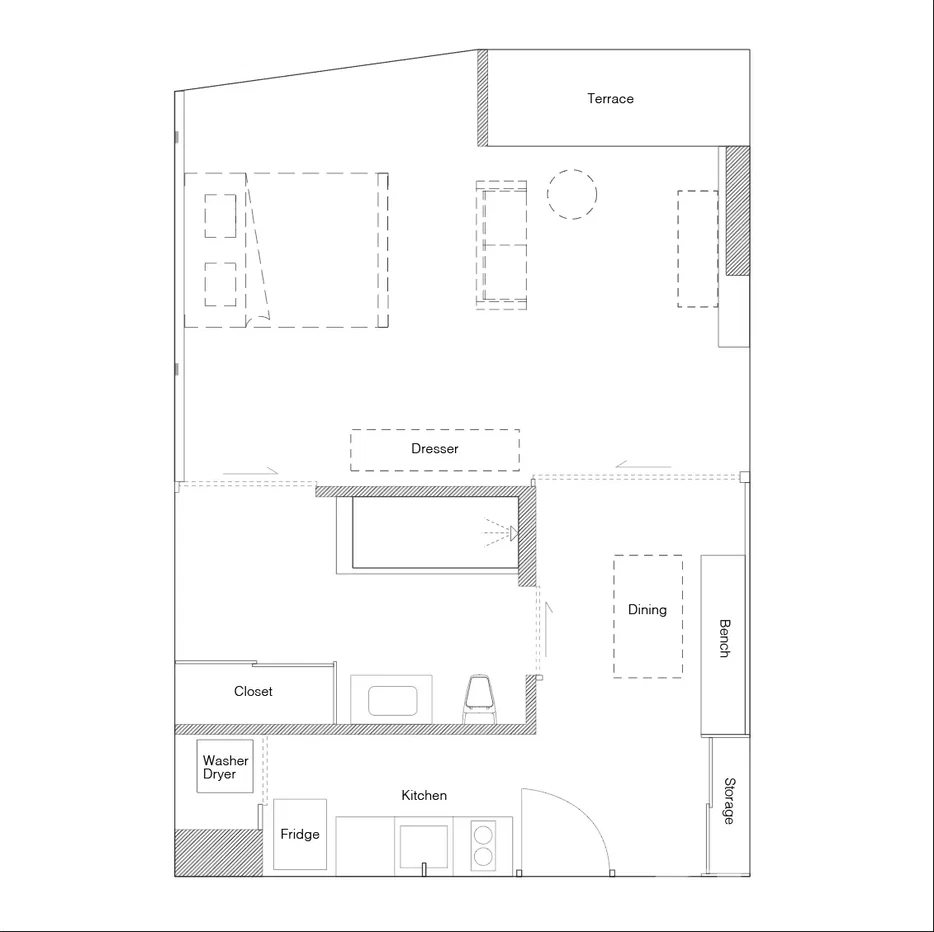 รูป คอนโดให้เช่า 1 ห้องนอน ในโครงการ สกาย วอล์ค เรสซิเดนซ์ 6115018 - รูปที่ 6/8