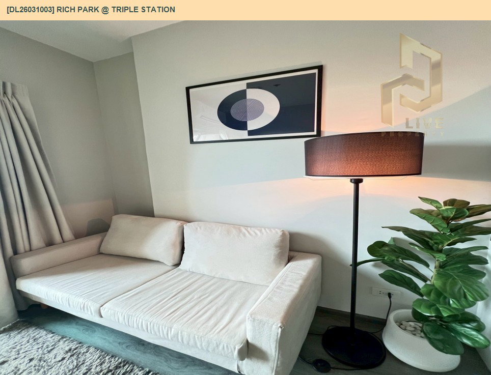 รูป DL26031003 ให้เช่าคอนโด ริชพาร์ค @ ทริปเปิ้ล สเตชั่น (Rich Park @ Triple Station) ใกล้ รถไฟสถานีหัวหมาก พร้อมเข้าอยู่ โทรด่วน 0800343450 LineID @655ebbvc - รูปที่ 3/11
