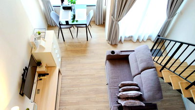 เช่าคอนโด ถนนรัชดา-รามอินทรา : K-045💢เช่า9,500🌵🌈Blossom Condo @ Fashion Beyond รามอินทรา🌵🌈คอนโด 2 ชั้น (Duplex) เพดานสูง โปร่งโล่ง อยู่สบาย